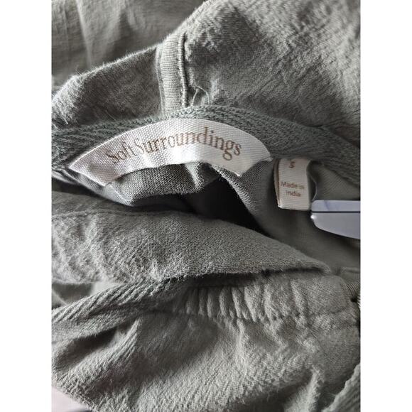 Soft Surroundings Neutral Olive Green Cotton Pullover Hoodie Small Cottagecore - Picture 7 of 8